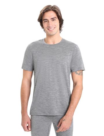 Gritstone Heather Men's Icebreaker Merino Tech Lite II Short Sleeve Tee T Shirts | USA 1168KORI